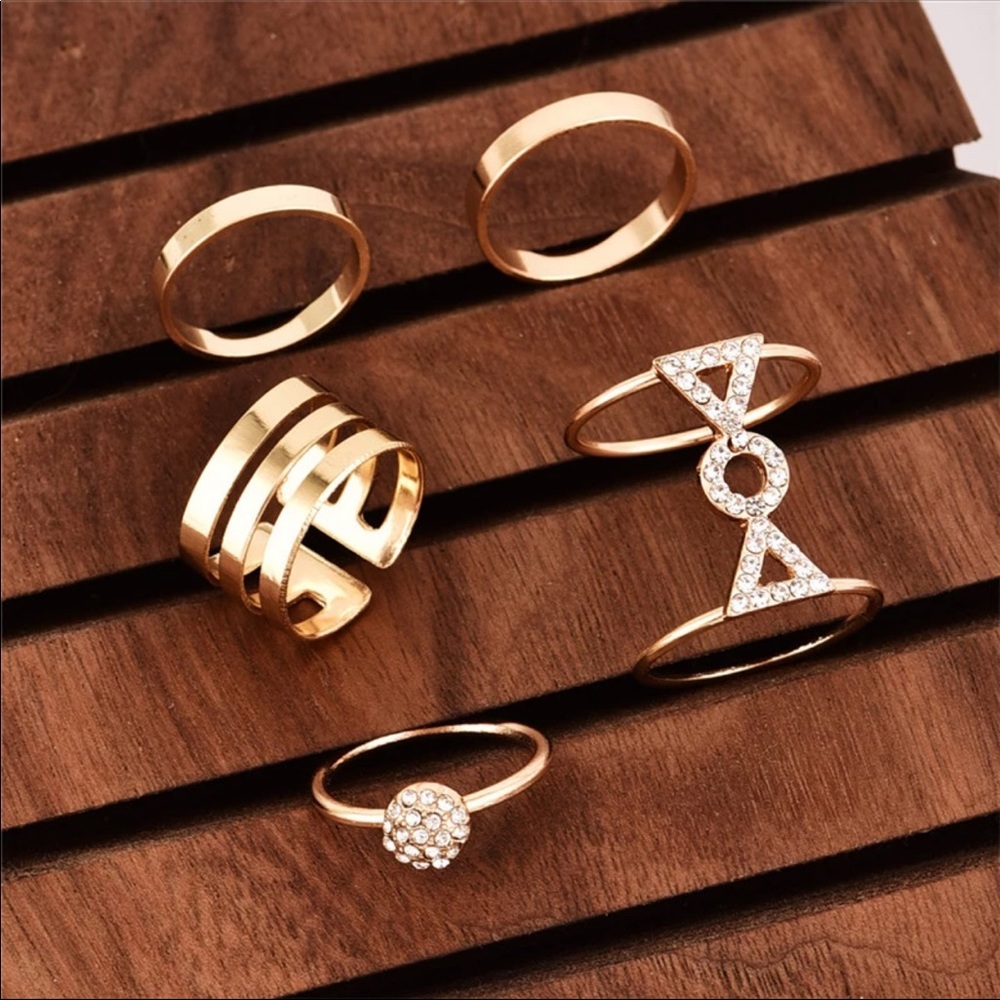 5 Piece Gold Midi Knuckle Ring Set - Picture 6 of 6